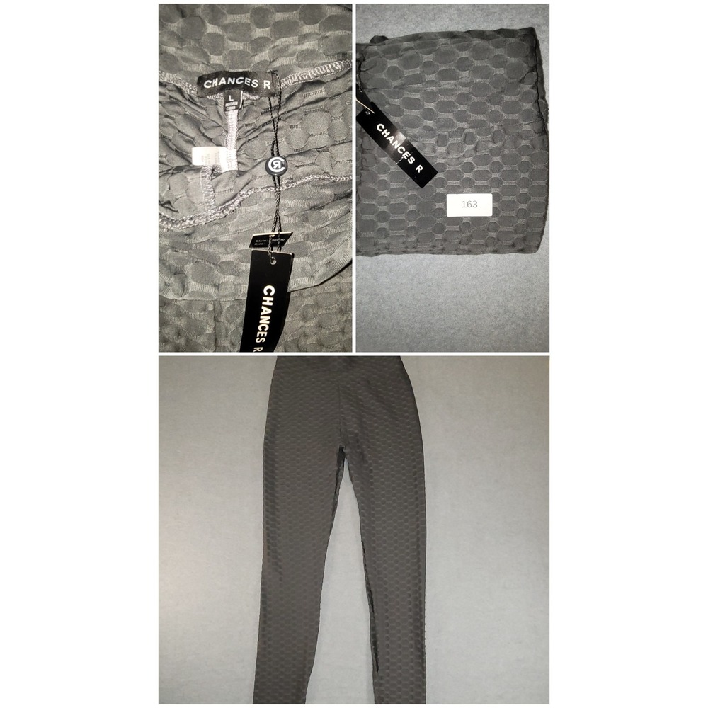Chances R Womens Grey Honeycomb Textured Scrunch Butt Leggings High Waist Large